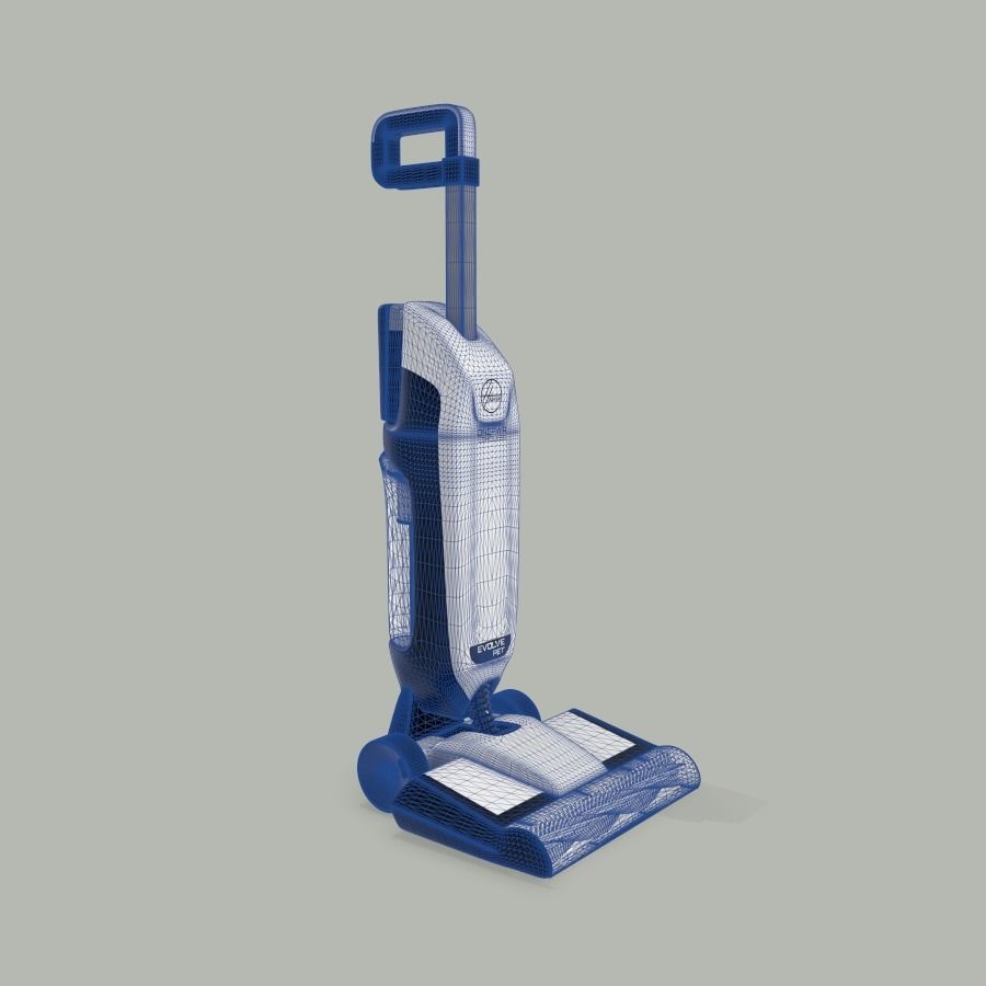 Hoover Upright Vacuum Low-poly 3D model_7