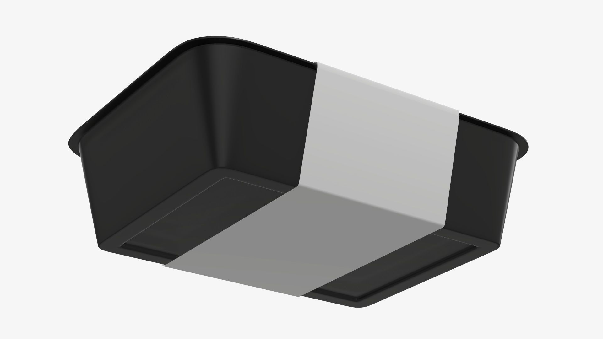 Plastic food container tray box with label mockup 08 3D model_6