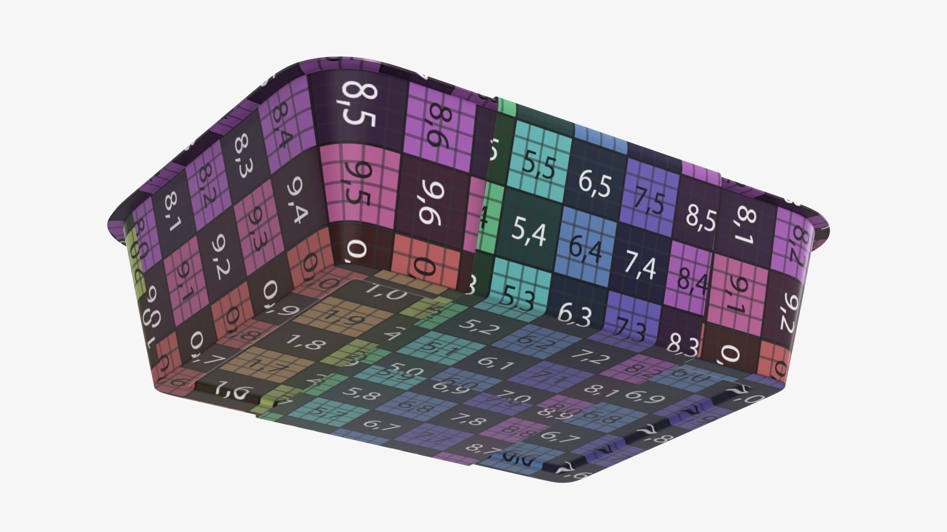 Plastic food container tray box with label mockup 08 3D model_16