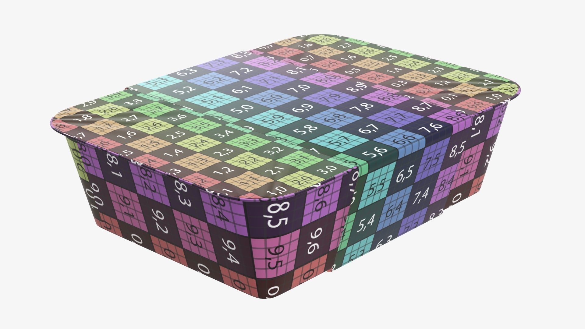 Plastic food container tray box with label mockup 08 3D model_13