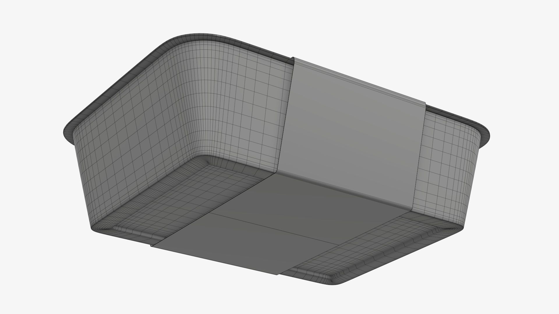 Plastic food container tray box with label mockup 08 3D model_11