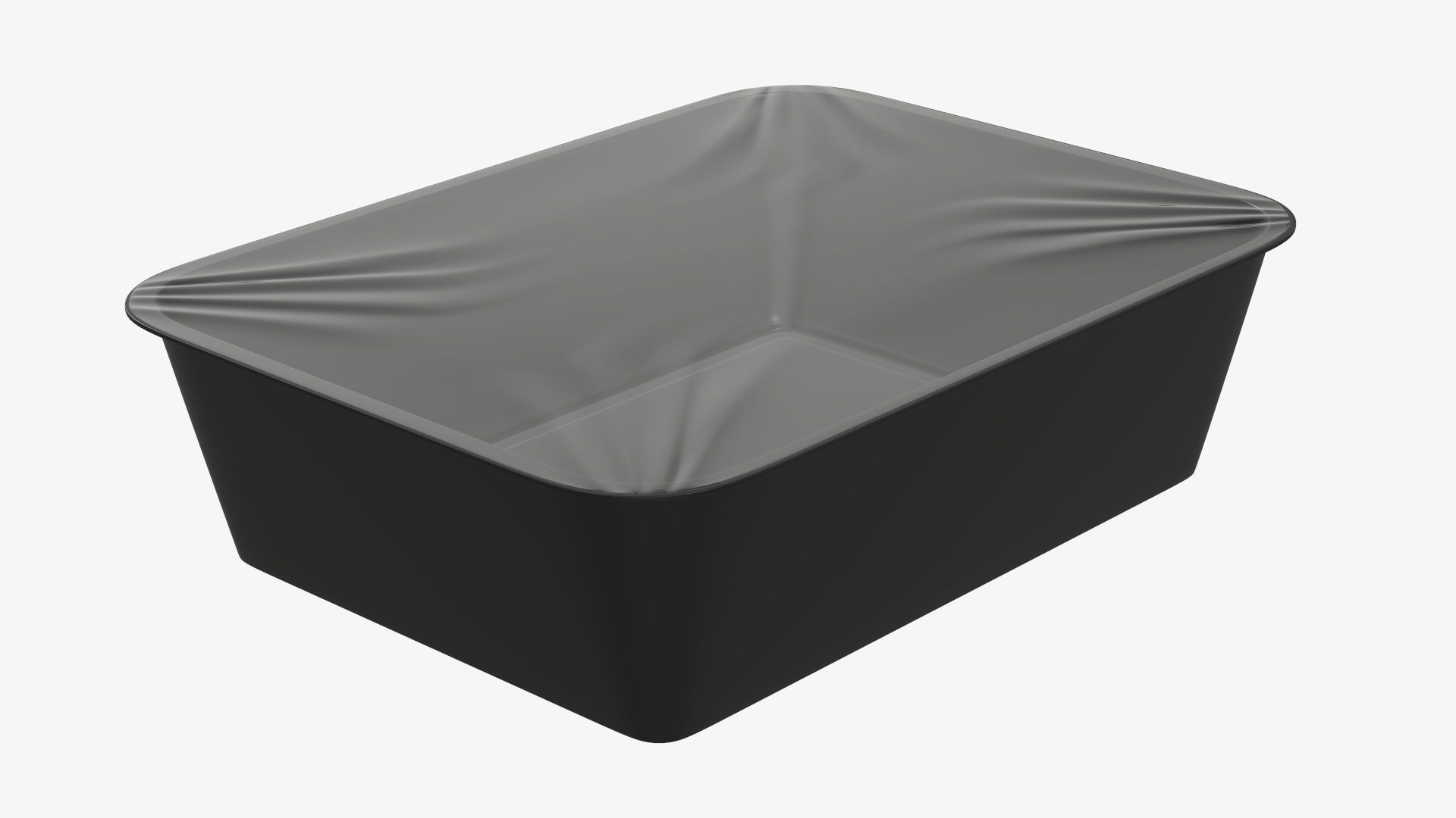 Plastic food container tray box with label mockup 08 3D model_2