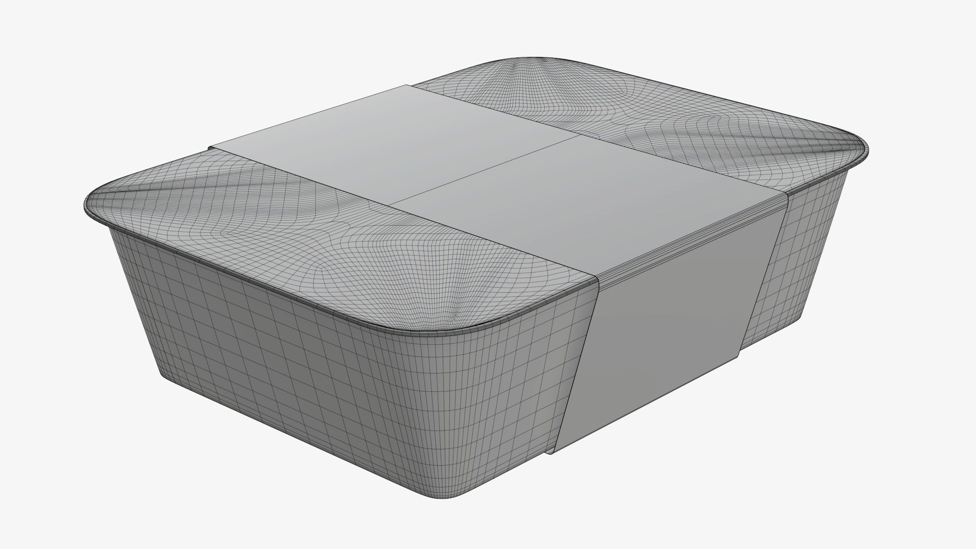 Plastic food container tray box with label mockup 08 3D model_8