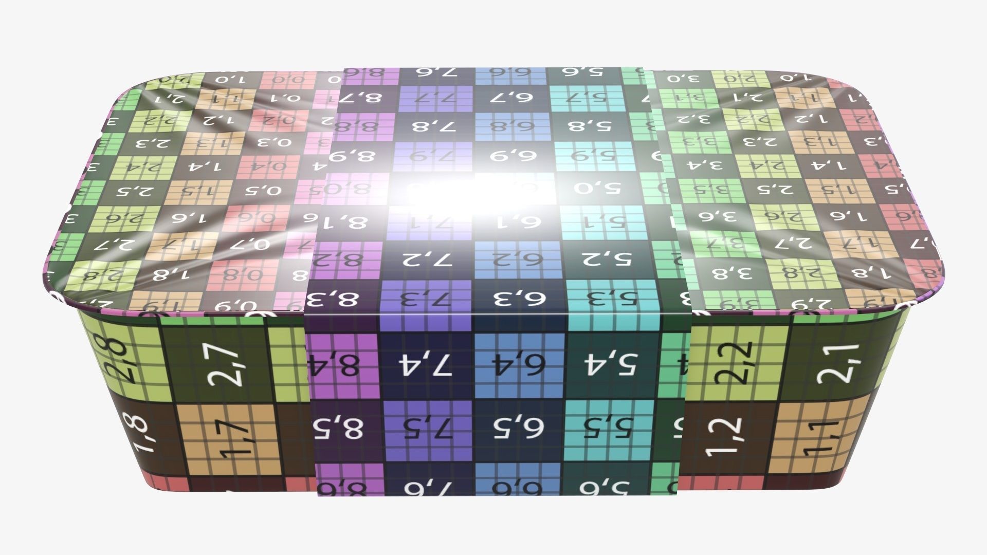 Plastic food container tray box with label mockup 08 3D model_14