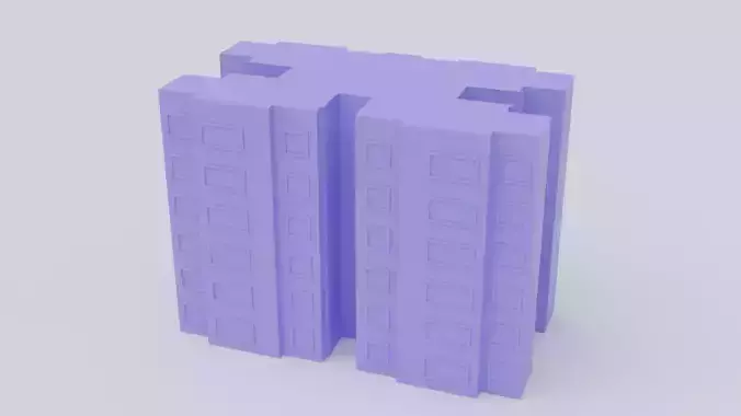 low quality building Free 3D print model