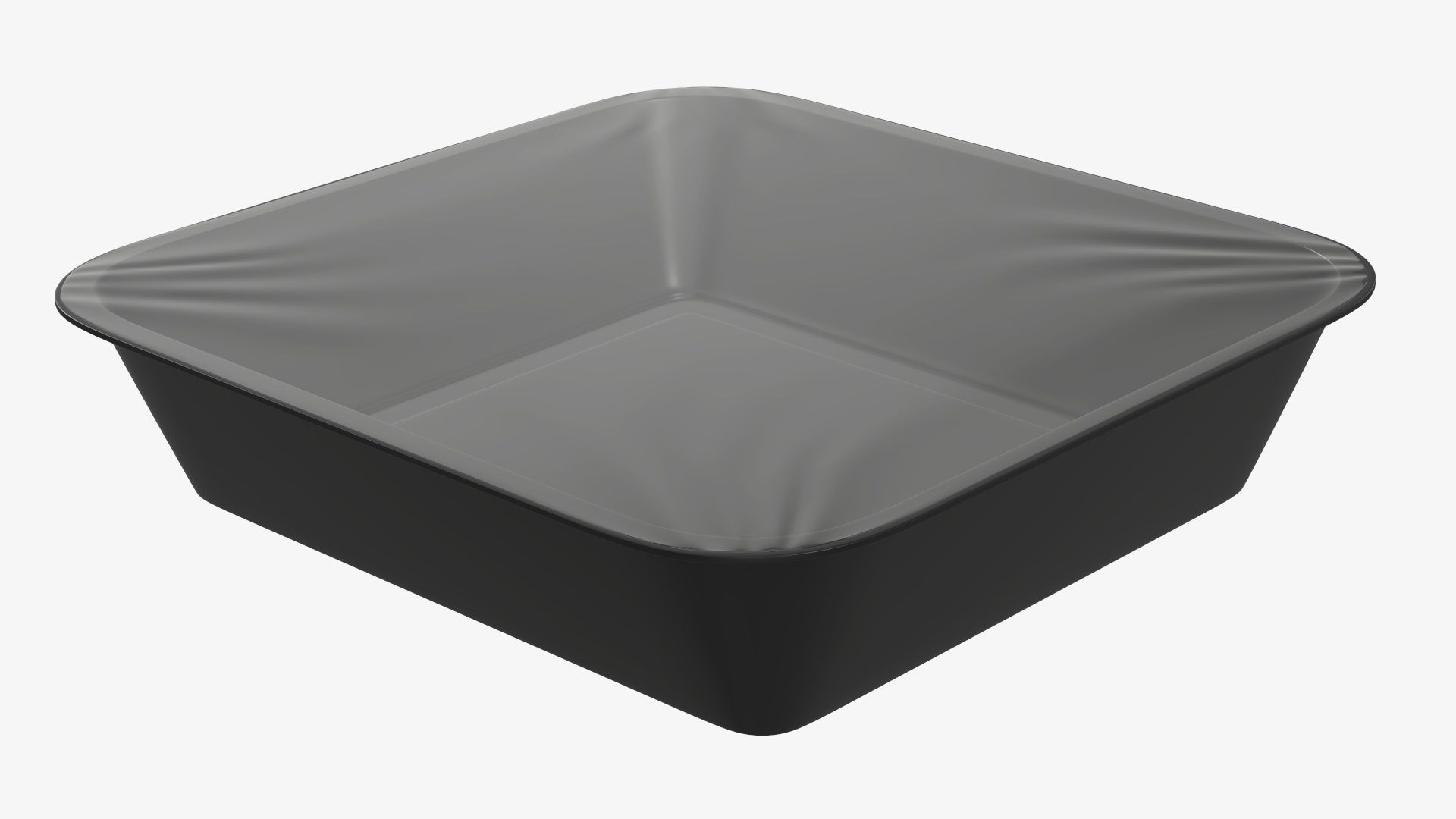 Plastic food container tray box with label mockup 09 3D model_2