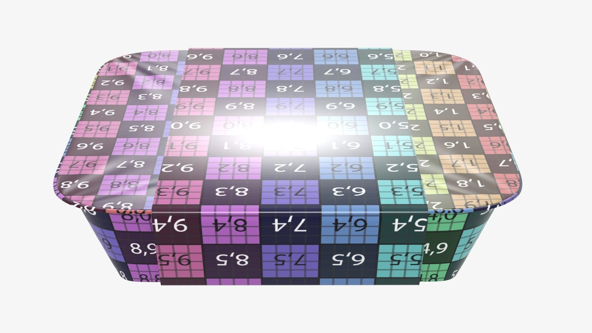 Plastic food container tray box with label mockup 09 3D model_14