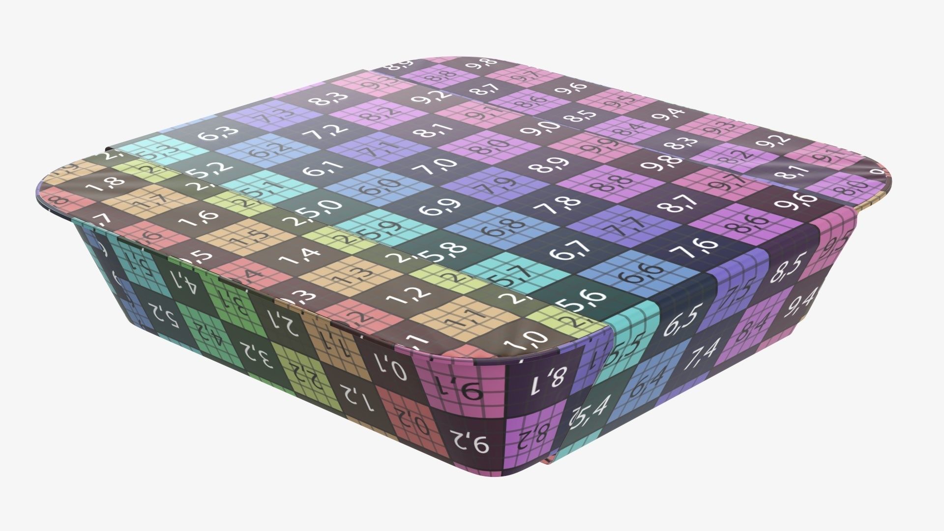 Plastic food container tray box with label mockup 09 3D model_13