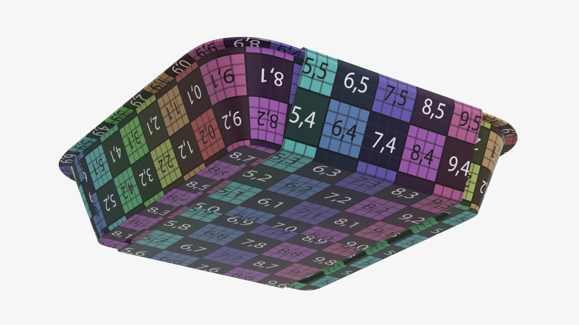 Plastic food container tray box with label mockup 09 3D model_16