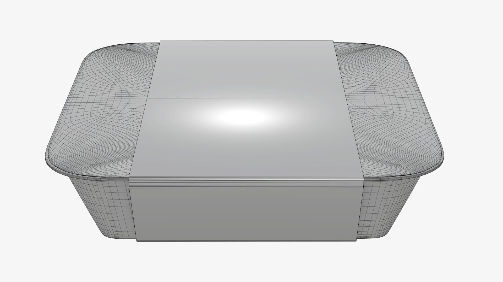 Plastic food container tray box with label mockup 09 3D model_9