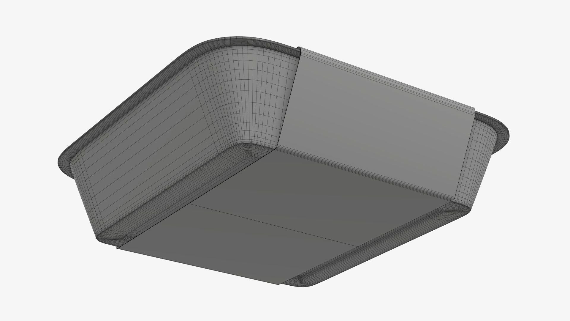 Plastic food container tray box with label mockup 09 3D model_11