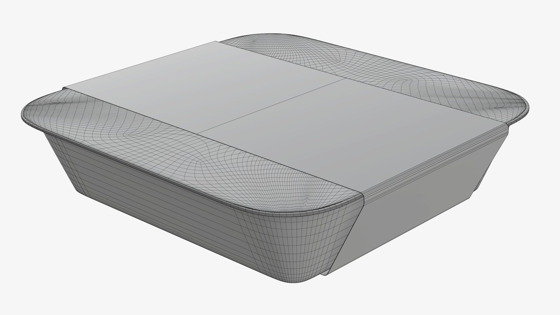 Plastic food container tray box with label mockup 09 3D model_8