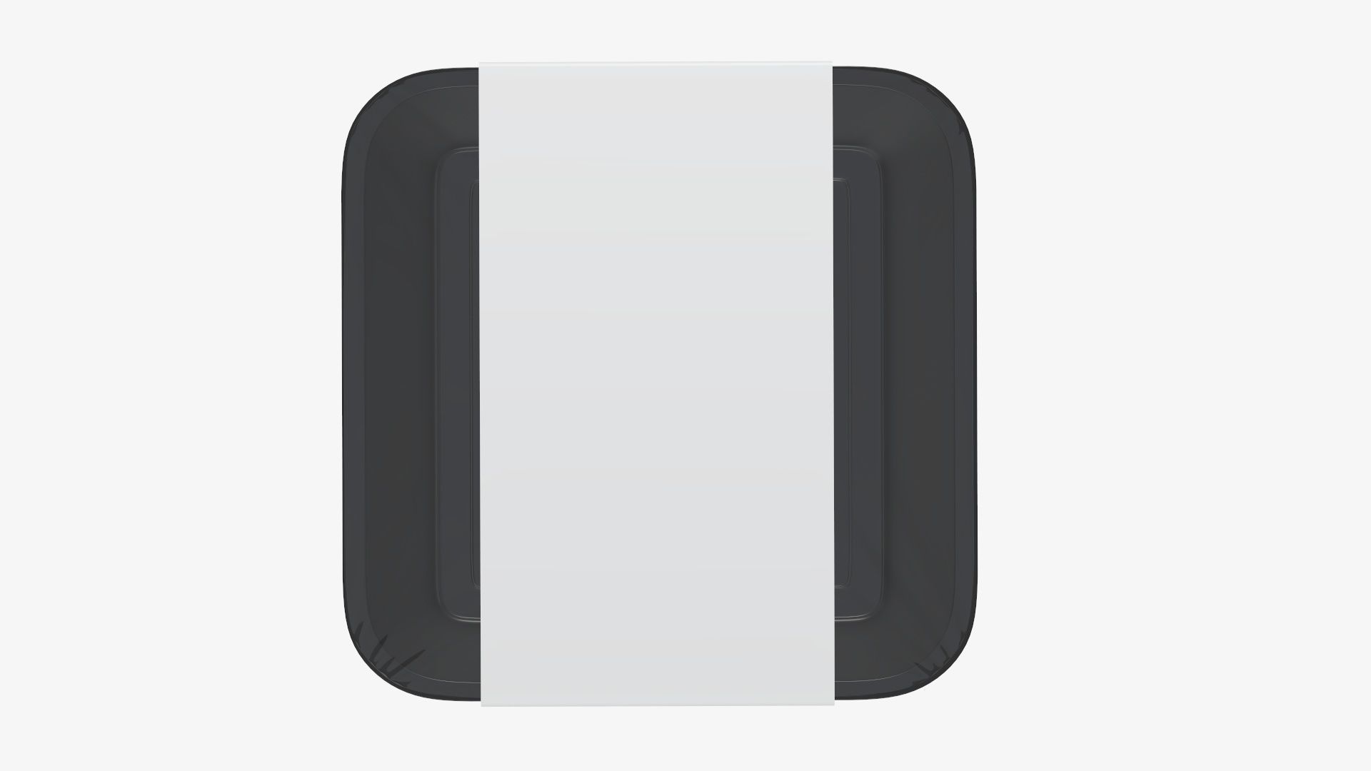 Plastic food container tray box with label mockup 09 3D model_7