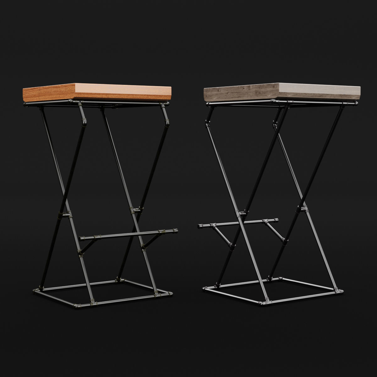Loft bar chair 1 3D model_2