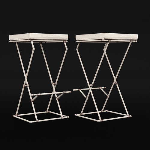 Loft bar chair 1 3D model 4