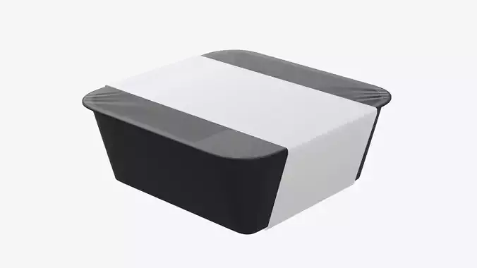 Plastic food container tray box with label mockup 10