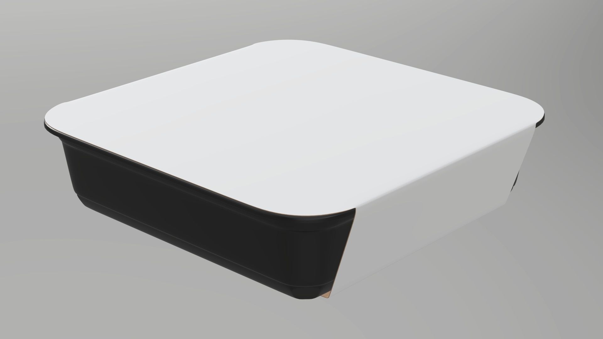 Plastic food container tray box with label mockup 15 3D model_1