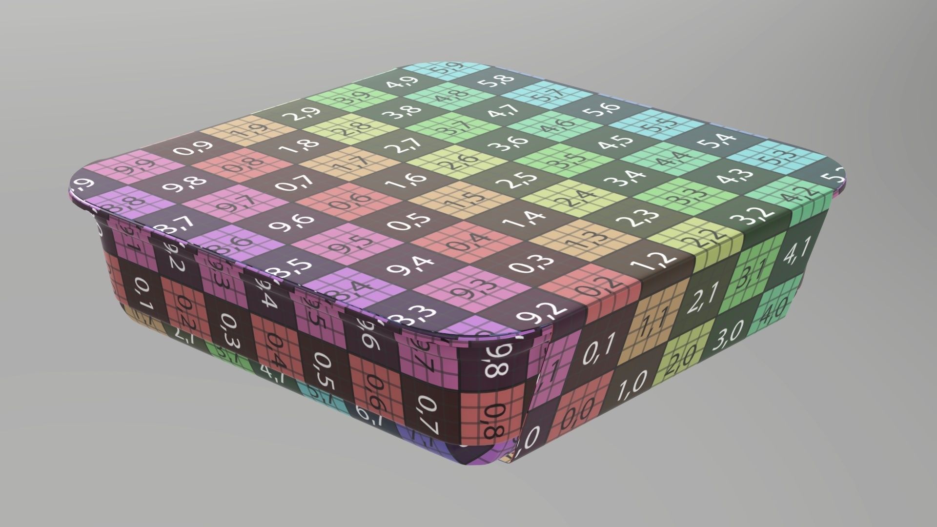 Plastic food container tray box with label mockup 15 3D model_12