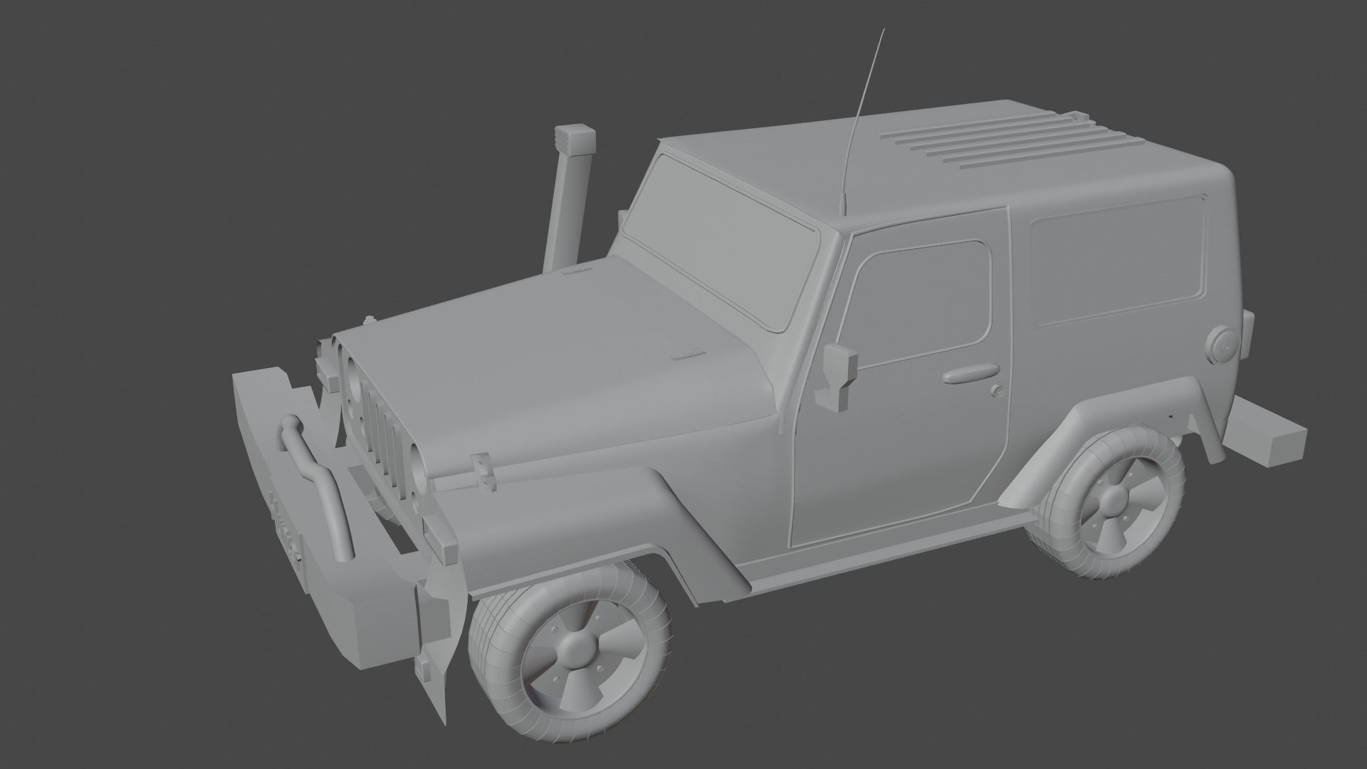 off road car  Low-poly 3D model_4