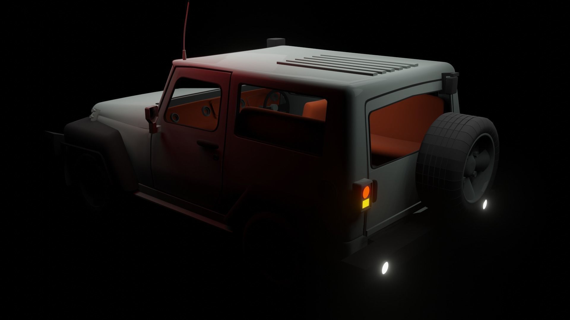 off road car  Low-poly 3D model_2