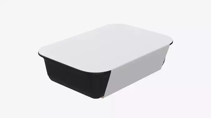 Plastic food container tray box with label mockup 16 3D model