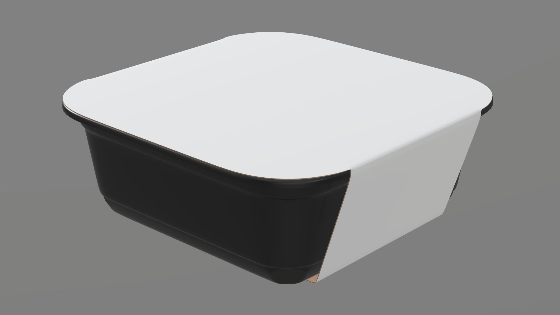 Plastic food container box tray with label mockup 17 3D model_1