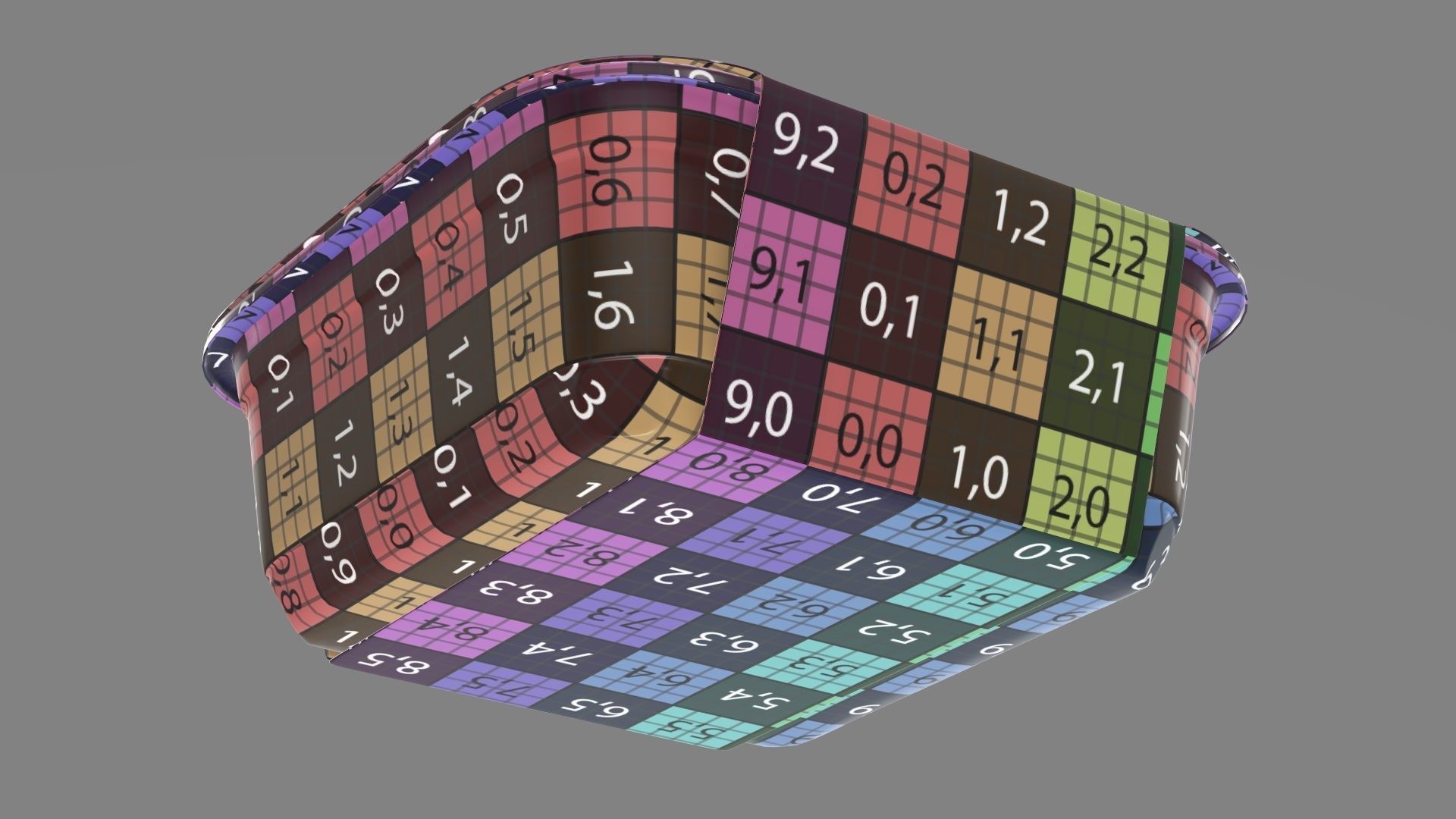 Plastic food container box tray with label mockup 17 3D model_16