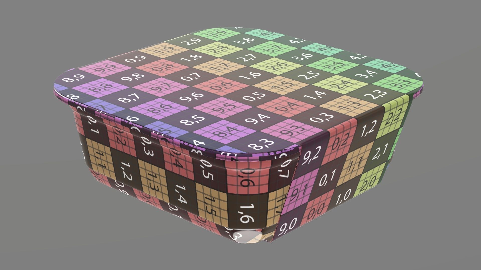 Plastic food container box tray with label mockup 17 3D model_13