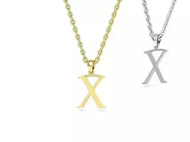 X INITIAL LETTER NECKLACE printable 3dmodel