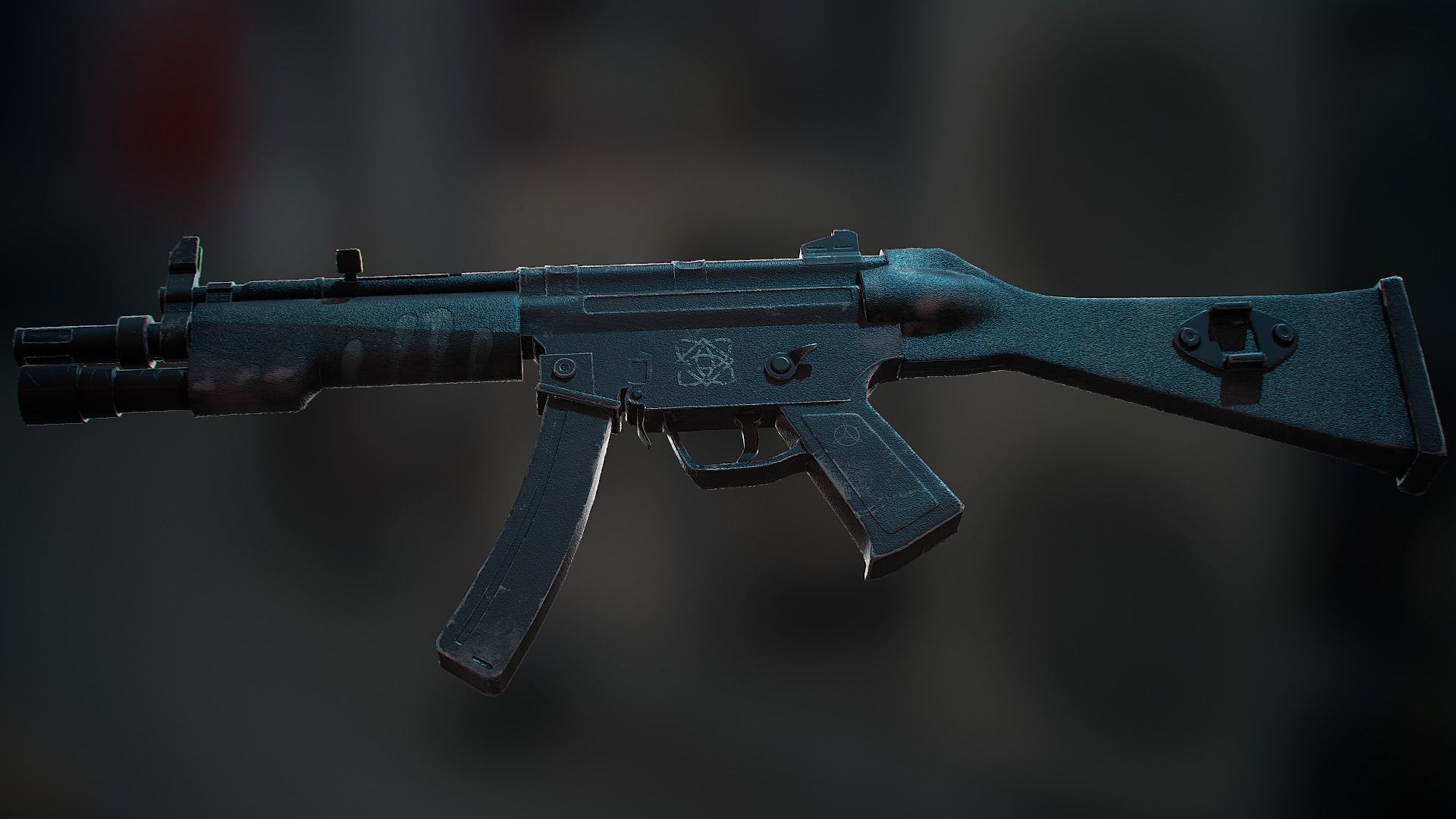 Weapon model  MP5 Low-poly 3D model_1