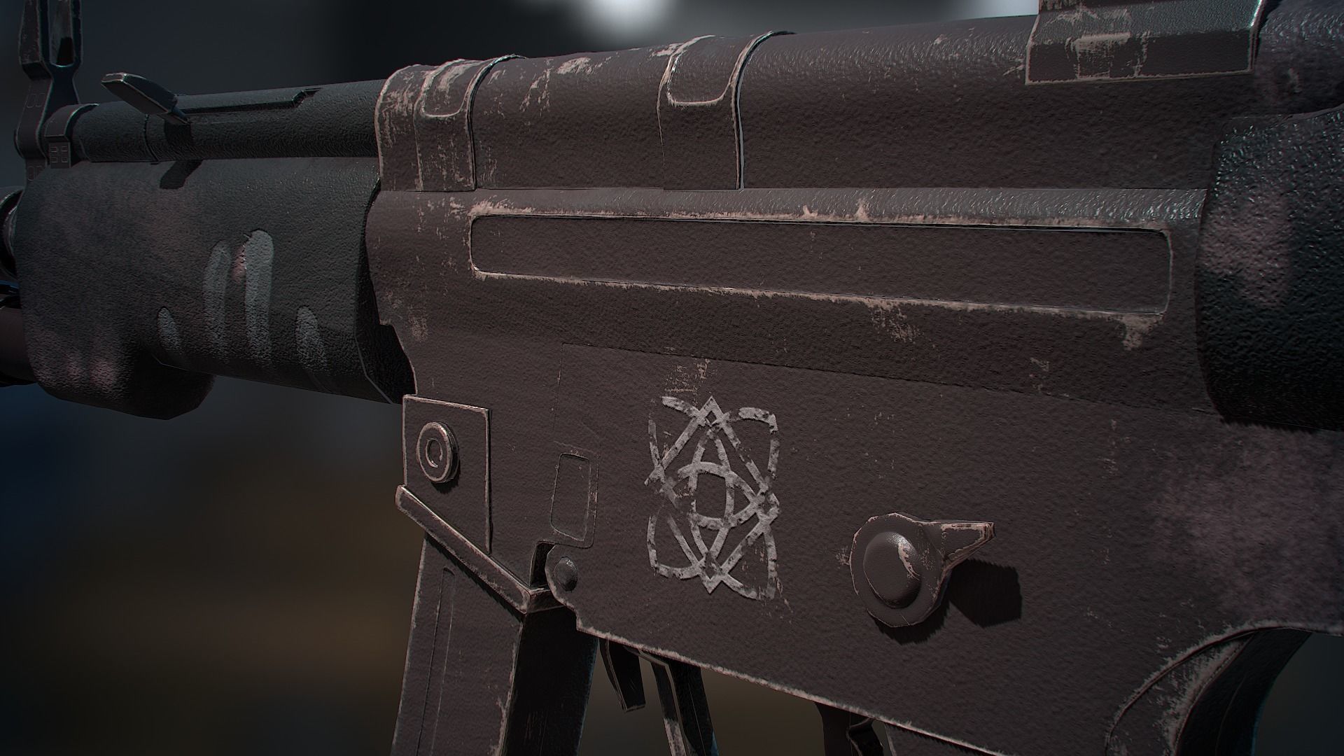 Weapon model  MP5 Low-poly 3D model_5