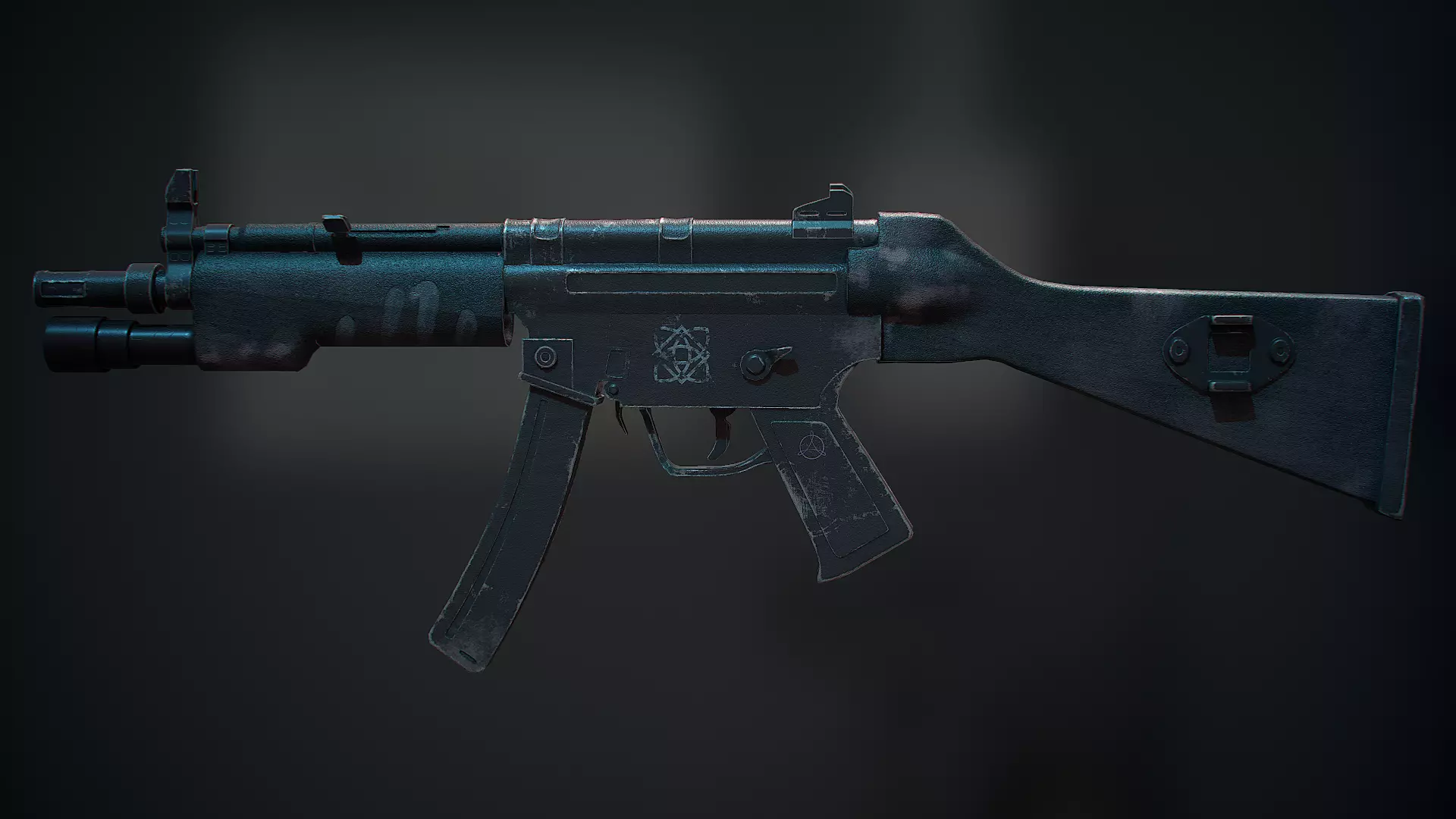 Weapon model  MP5 Low-poly 3D model_0
