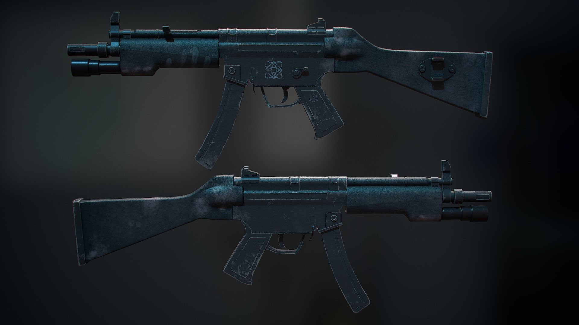 Weapon model  MP5 Low-poly 3D model_3