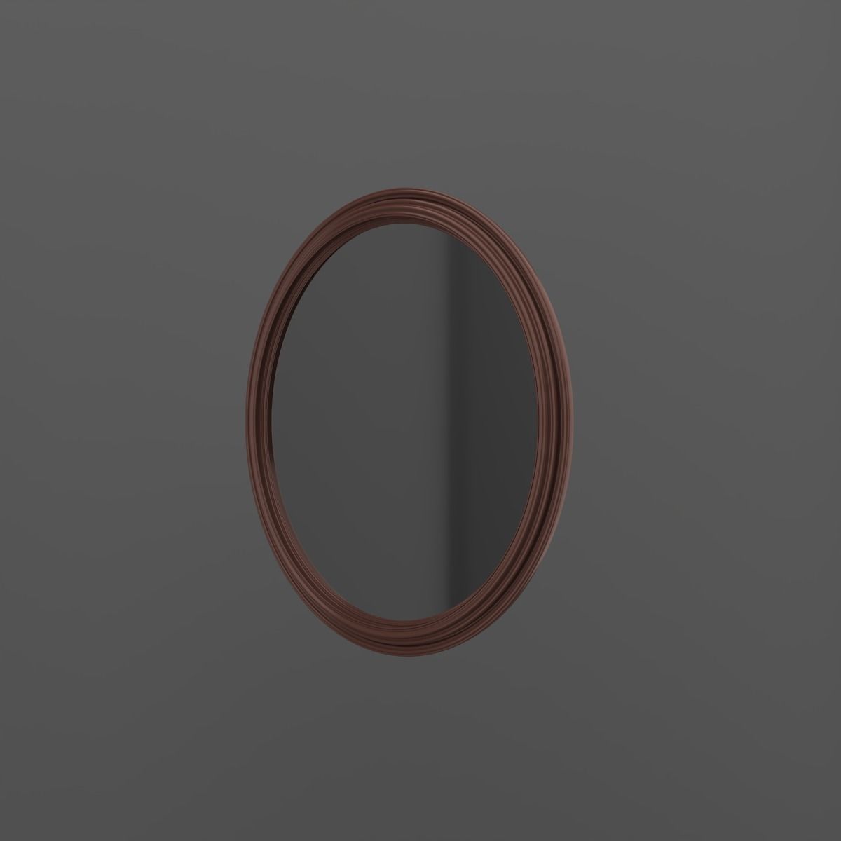 Mirror round on wall Free 3D model_10