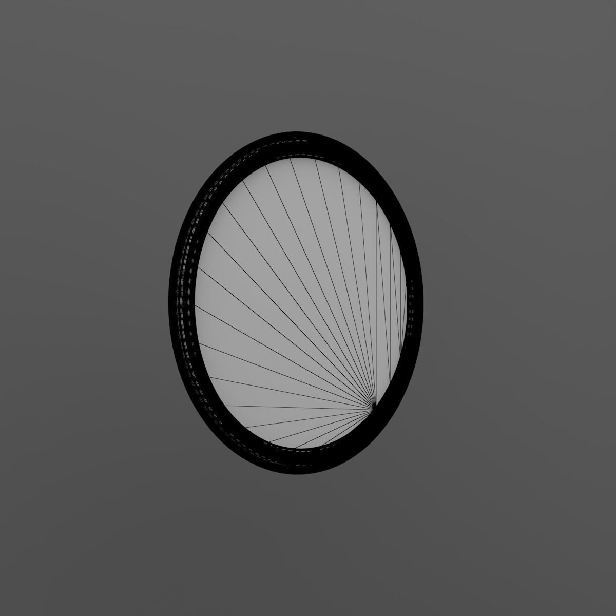 Mirror round on wall Free 3D model_13