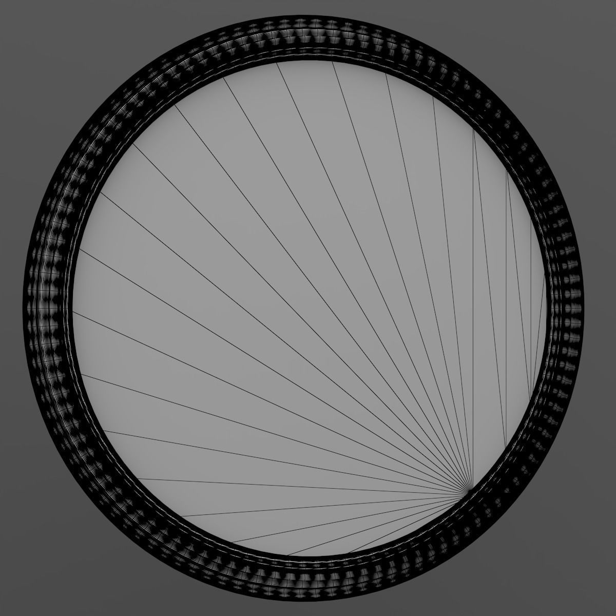 Mirror round on wall Free 3D model_15