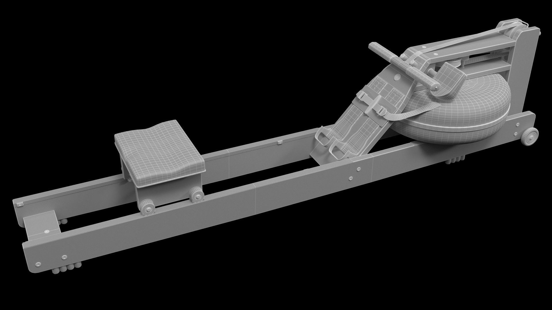 WaterRower Classic with S4 Performance Monitor 3D model_6