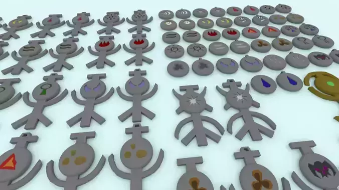 3D Printable Runescape Runes And Talismans Collection 