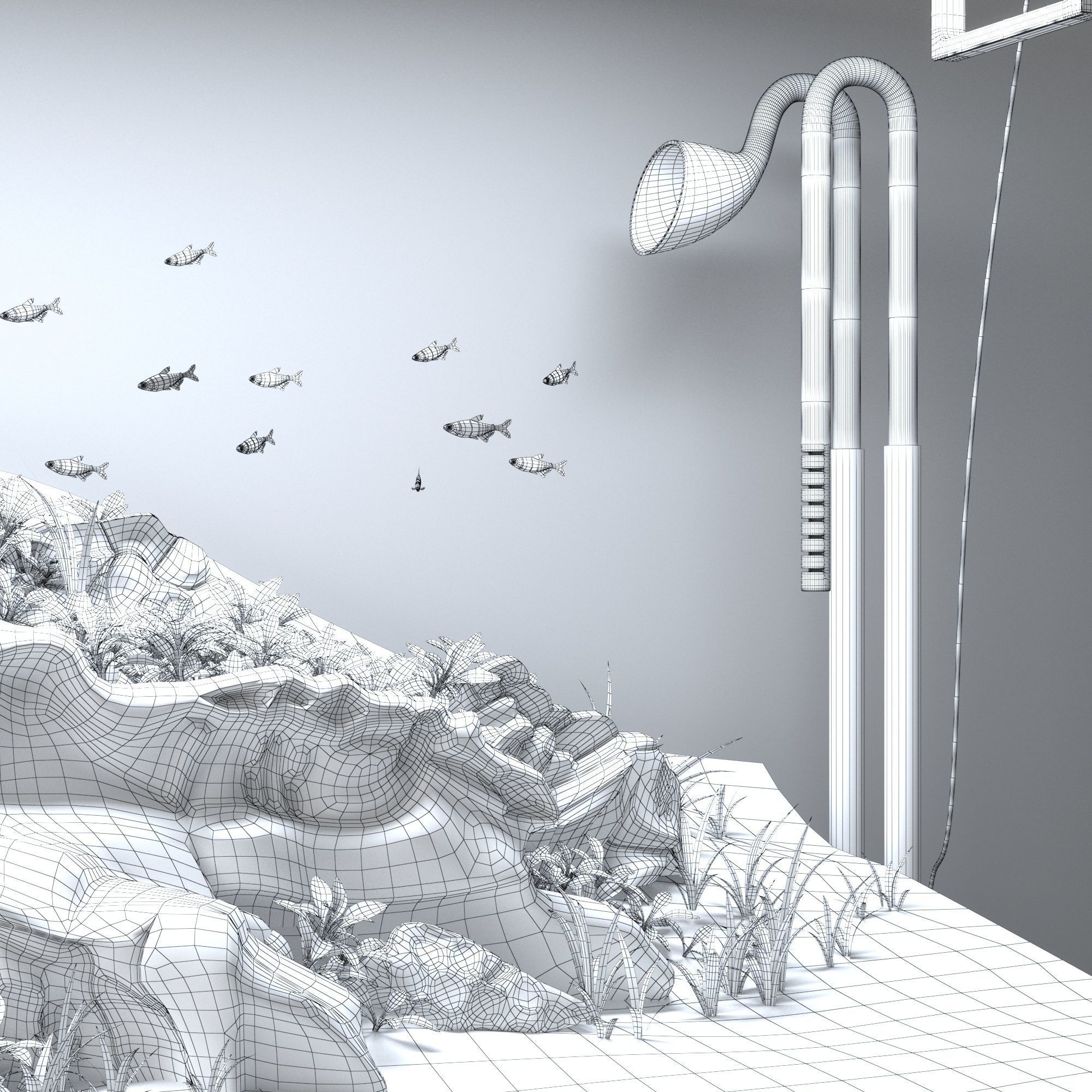 Aquascape aquarium 3D model_8