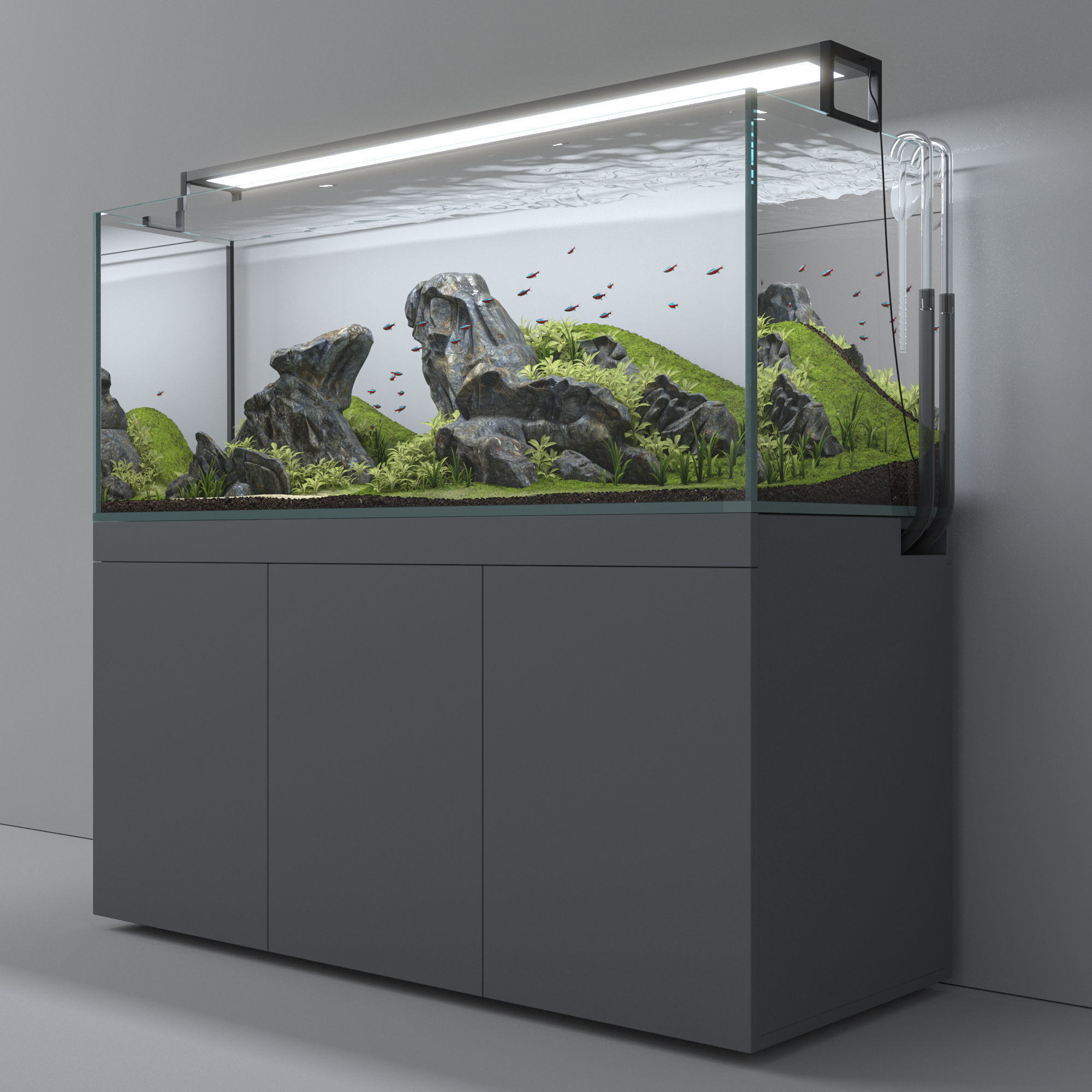 Aquascape aquarium 3D model_5