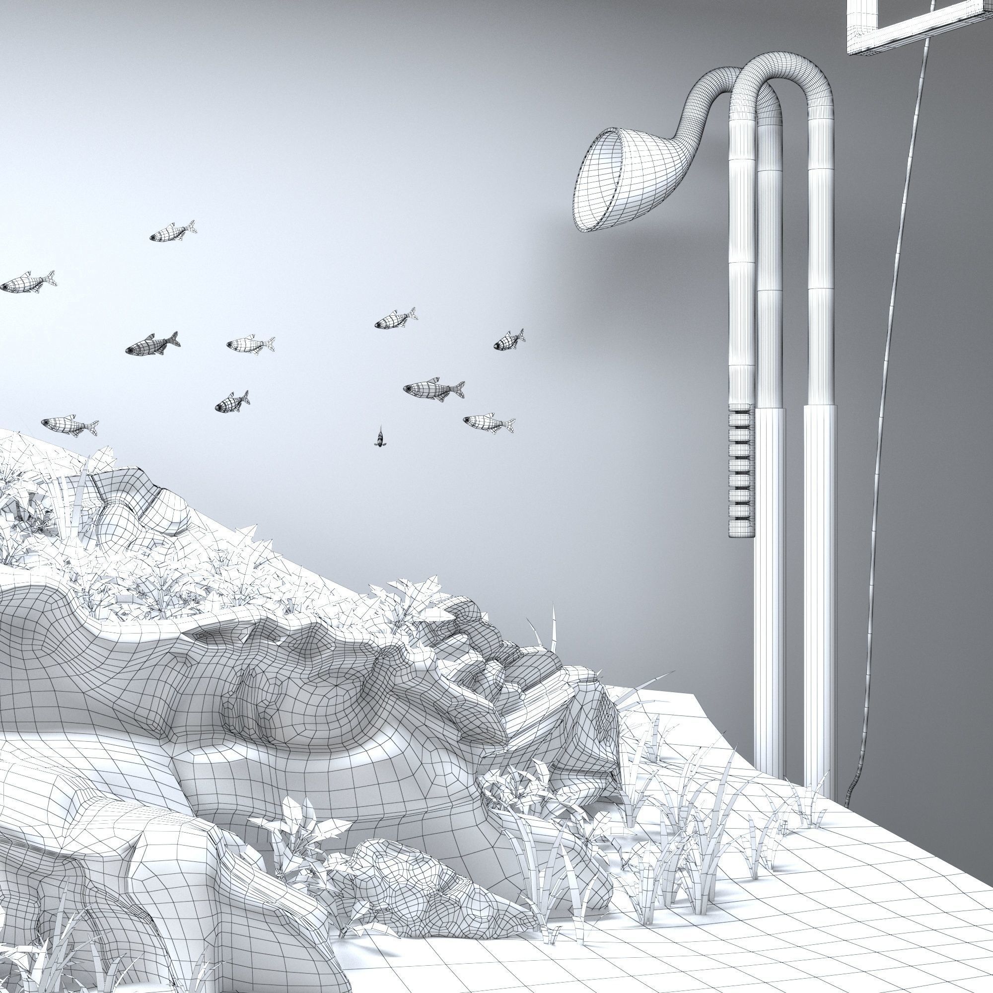 Aquascape aquarium 3D model_9