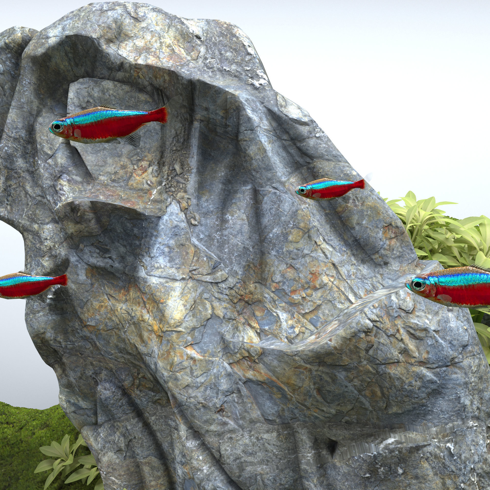 Aquascape aquarium 3D model_4