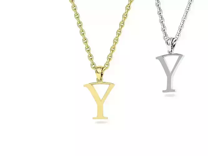Y INITIAL LETTER NECKLACE printable 3dmodel