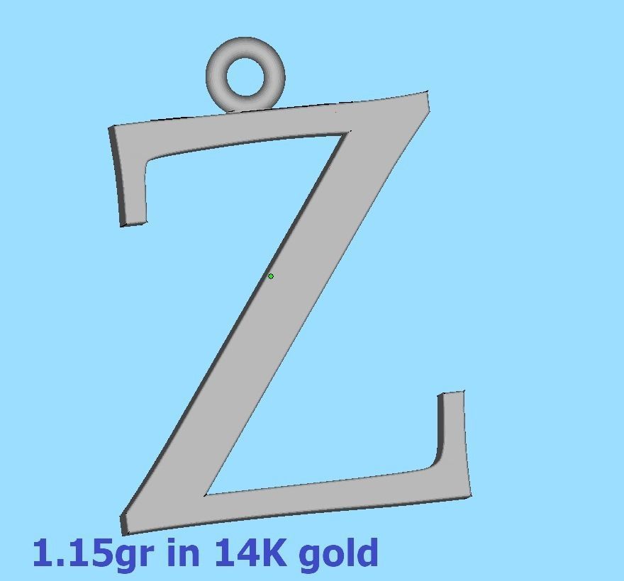 Z INITIAL LETTER NECKLACE printable 3dmodel 3D print model 3D print model_9