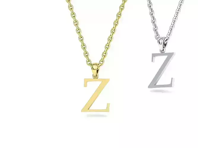 Z INITIAL LETTER NECKLACE printable 3dmodel 3D print model