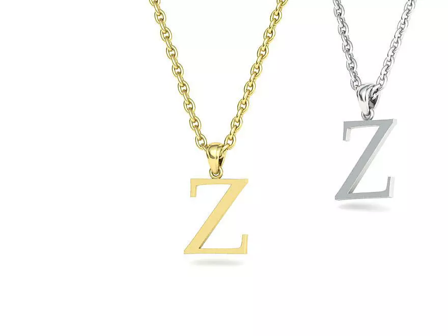 Z INITIAL LETTER NECKLACE printable 3dmodel 3D print model 3D print model_0