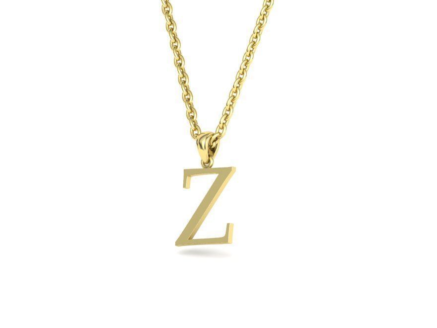 Z INITIAL LETTER NECKLACE printable 3dmodel 3D print model 3D print model_6