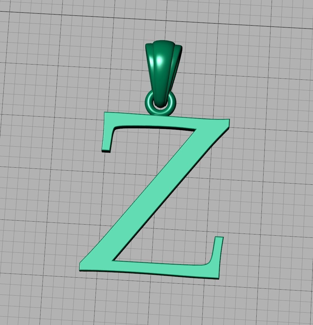 Z INITIAL LETTER NECKLACE printable 3dmodel 3D print model 3D print model_8