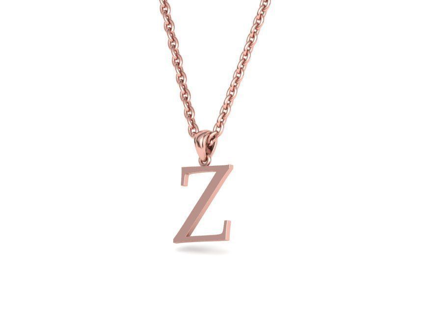 Z INITIAL LETTER NECKLACE printable 3dmodel 3D print model 3D print model_4