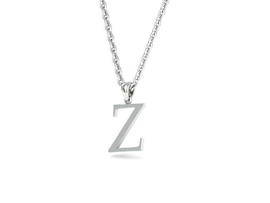 Z INITIAL LETTER NECKLACE printable 3dmodel 3D print model 3D print model_5